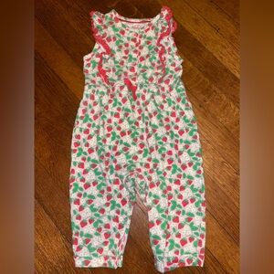 🍓 Baby Boden frilly strawberry berry romper jumpsuit outfit onesie